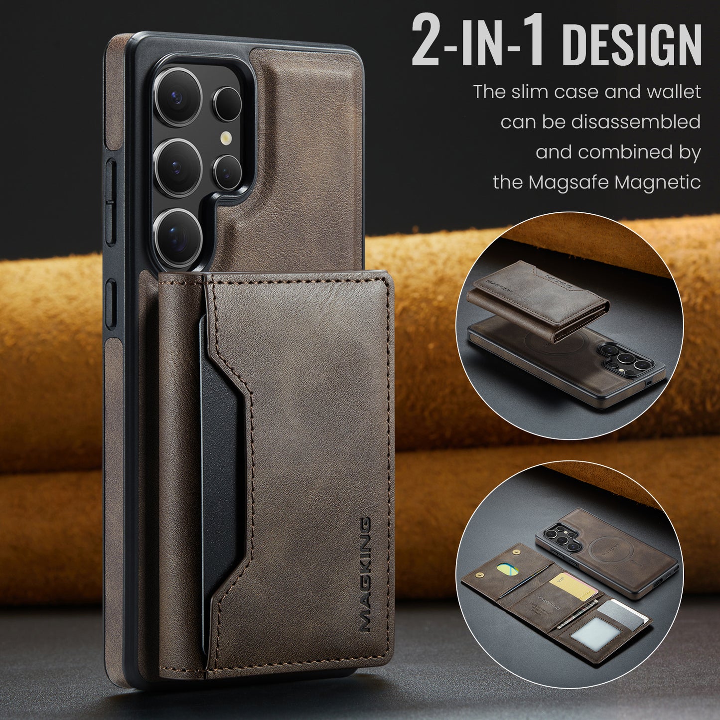 MagSafe Magnetic Phone Case & Card Holder Set for Samsung Galaxy S23 Ultra