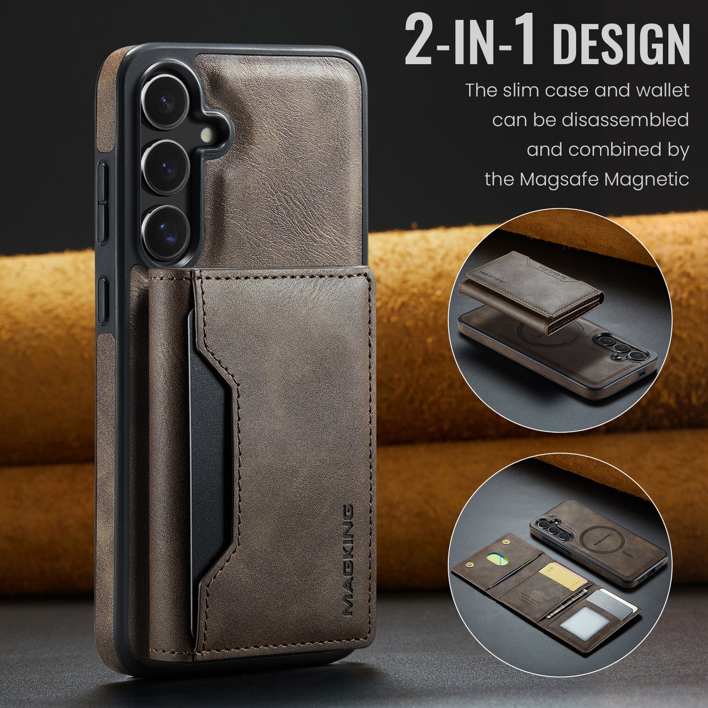 MagSafe Magnetic Phone Case & Card Holder Set for Samsung Galaxy S24 Plus