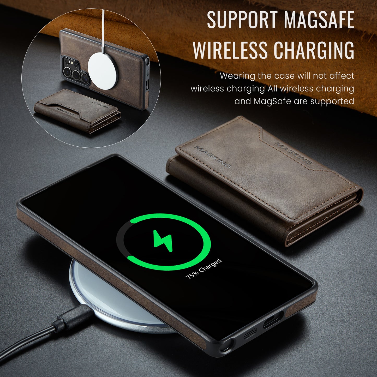 MagSafe Magnetic Phone Case & Card Holder Set for Samsung Galaxy S23 Ultra