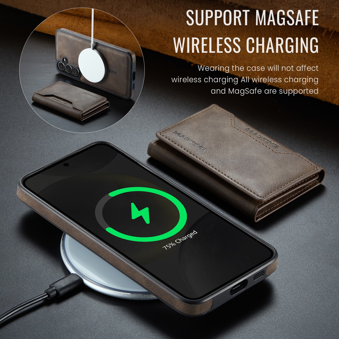 MagSafe Magnetic Phone Case & Card Holder Set for Samsung Galaxy S24 Plus