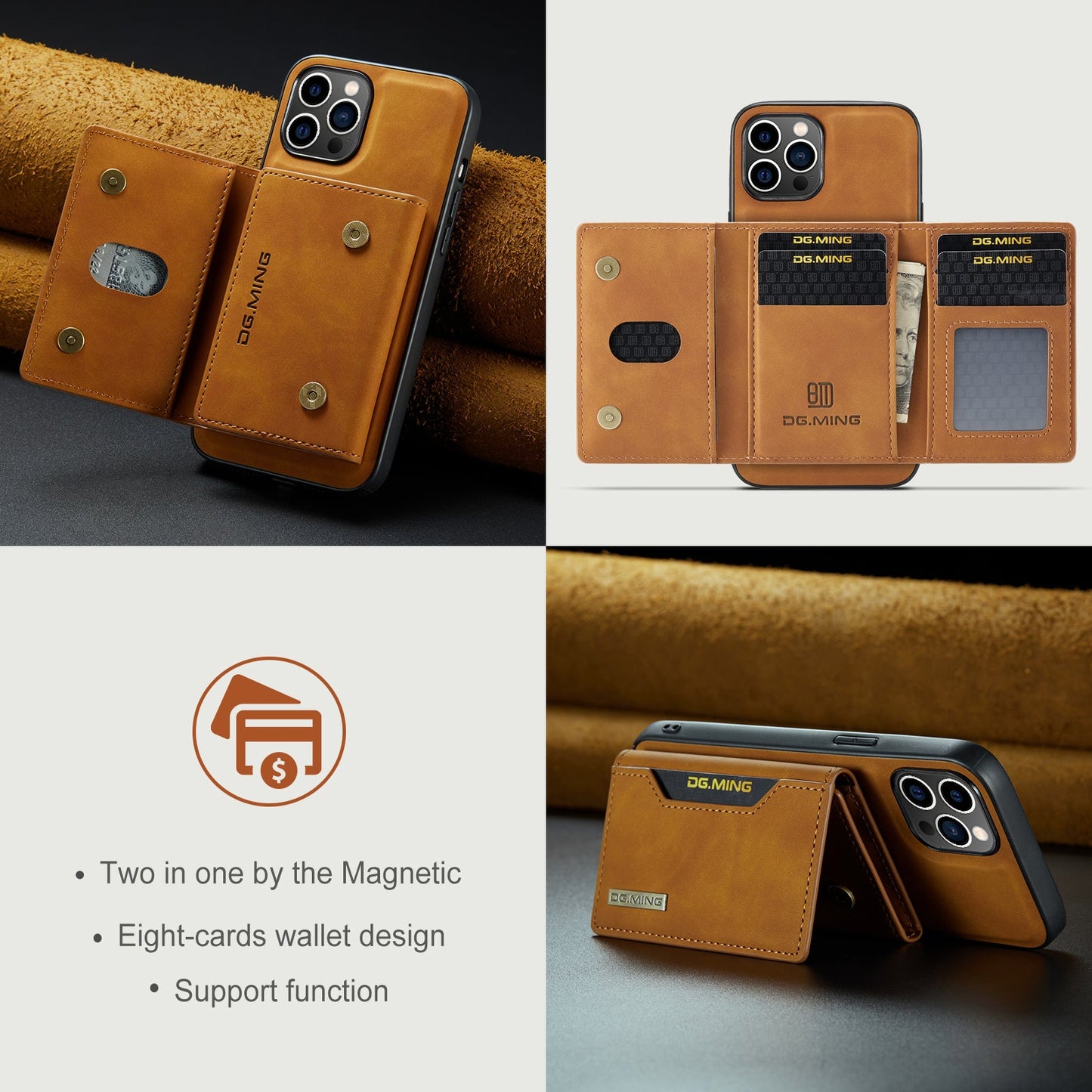 2-in-1 Detachable Leather Wallet Case for iPhone