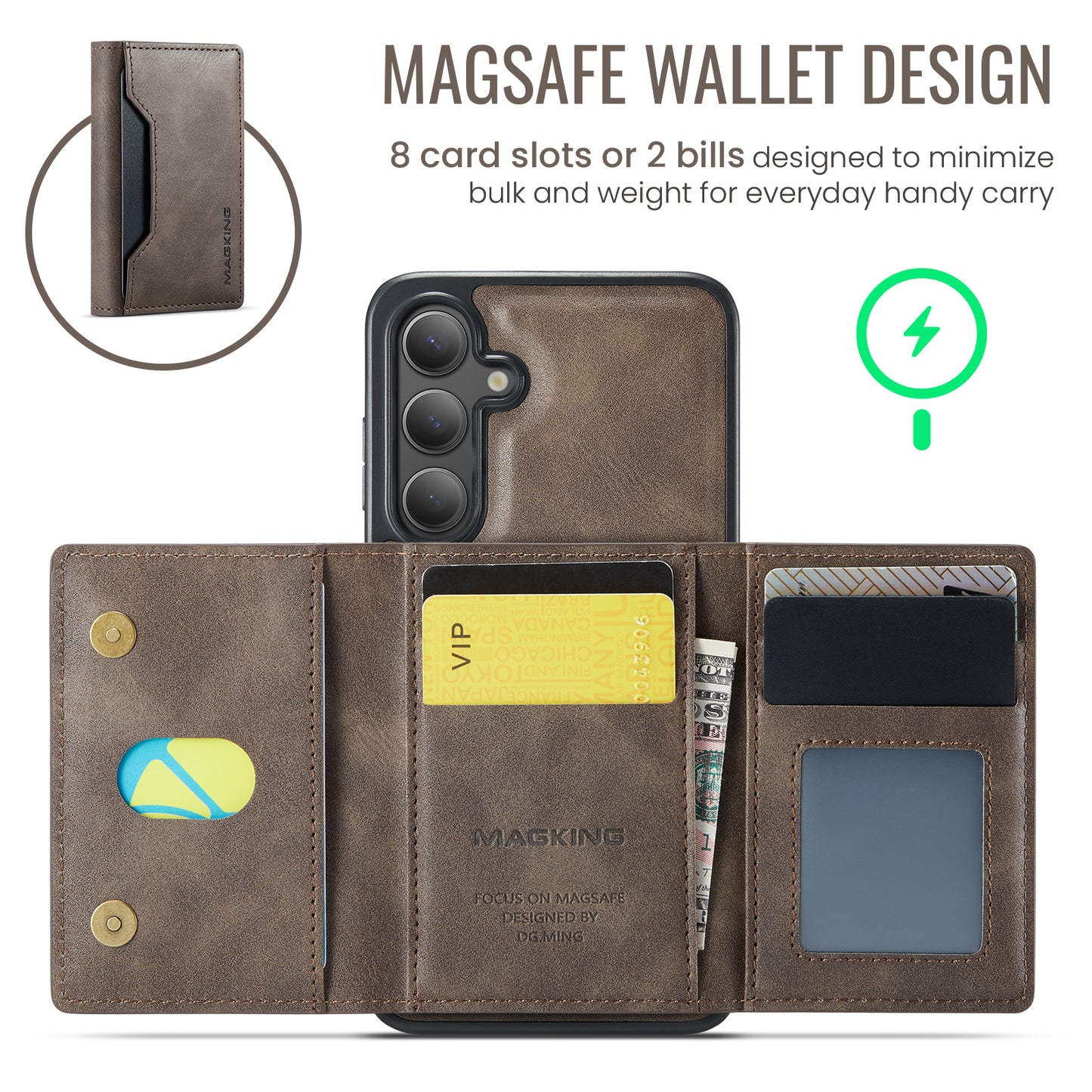 MagSafe Magnetic Phone Case & Card Holder Set for Samsung Galaxy S24 Plus
