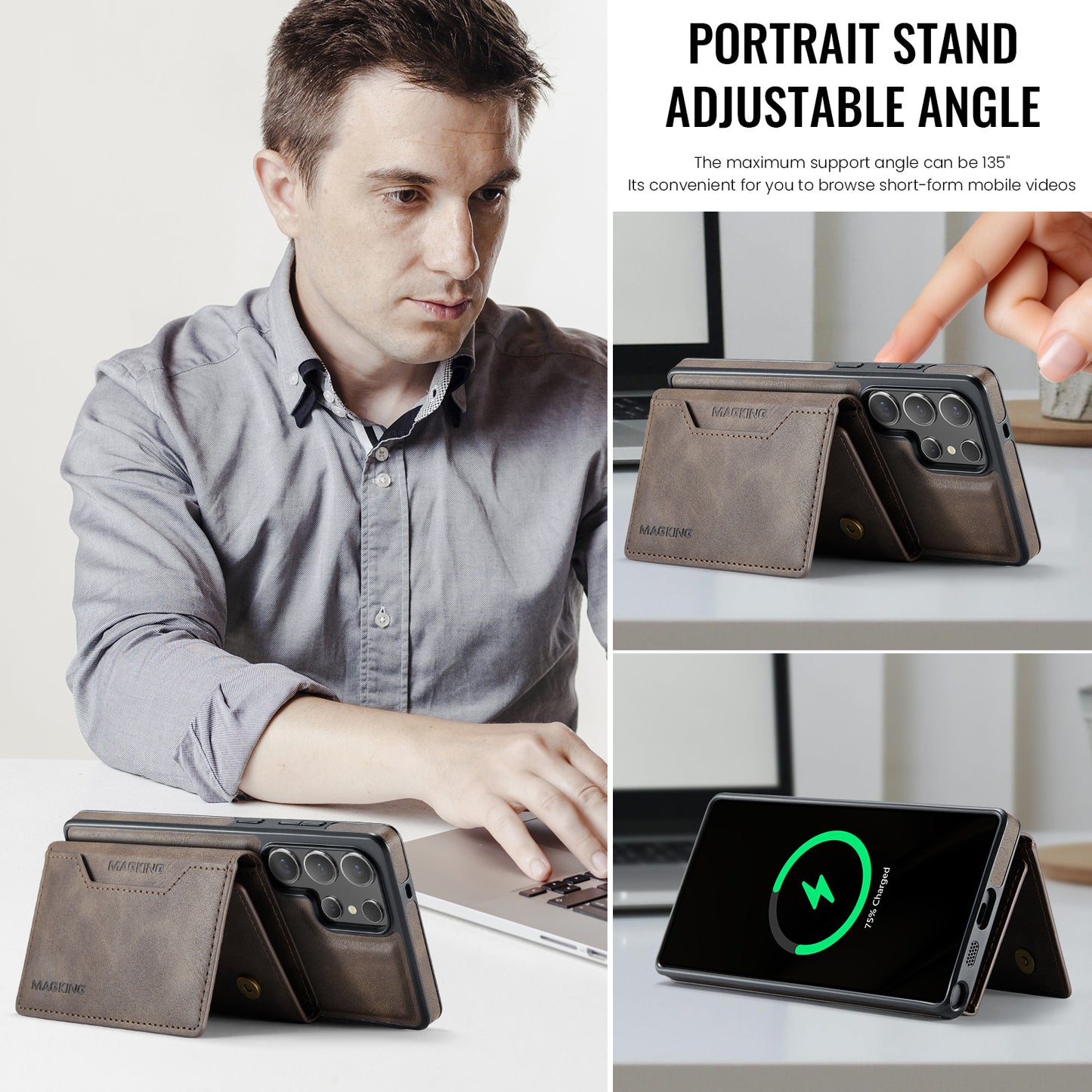 MagSafe Magnetic Phone Case & Card Holder Set for Samsung Galaxy S23 Ultra