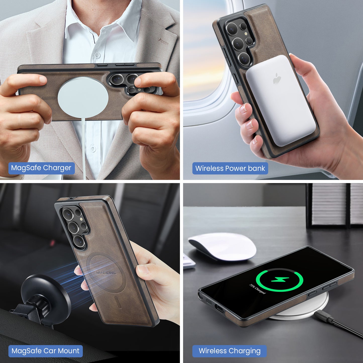MagSafe Magnetic Phone Case & Card Holder Set for Samsung Galaxy S23 Ultra