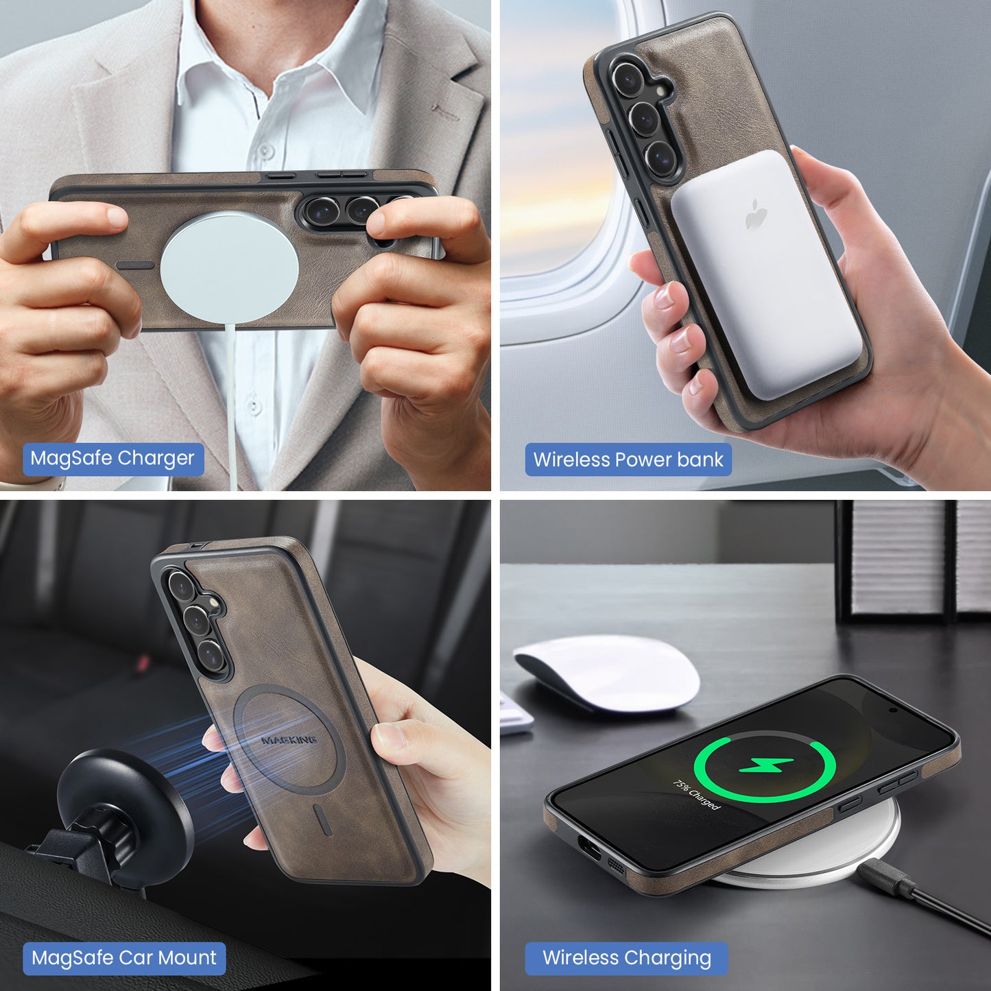 MagSafe Magnetic Phone Case & Card Holder Set for Samsung Galaxy S24 Plus