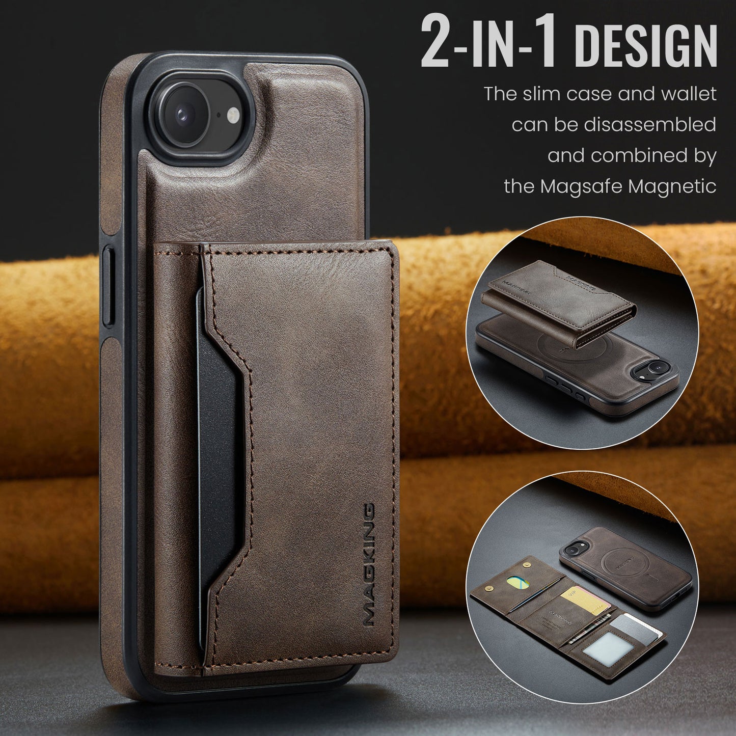 MagSafe Magnetic Phone Case & Card Holder Set for iPhone 16e