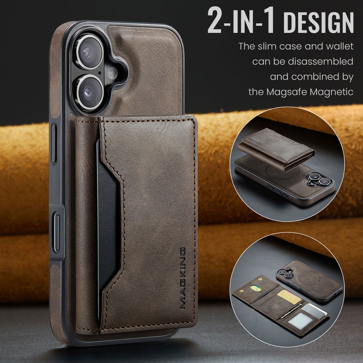 MagSafe Magnetic Phone Case & Card Holder Set for iPhone 16 Plus