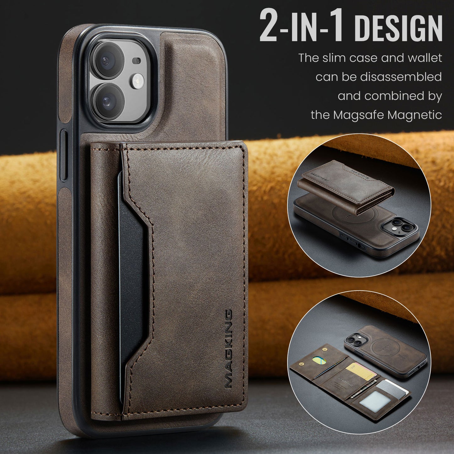 MagSafe Magnetic Phone Case & Card Holder Set for iPhone 12