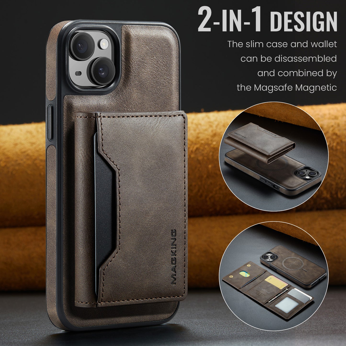 MagSafe Magnetic Phone Case & Card Holder Set for iPhone 13