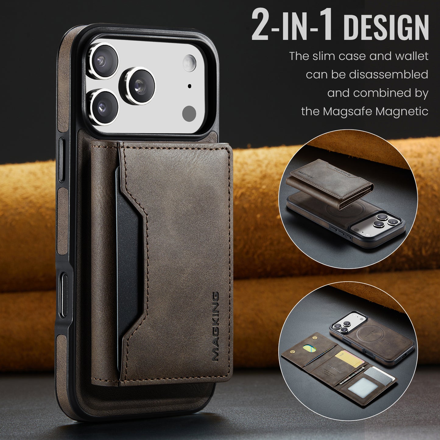 MagSafe Magnetic Phone Case & Card Holder Set for iPhone 17 Pro Max