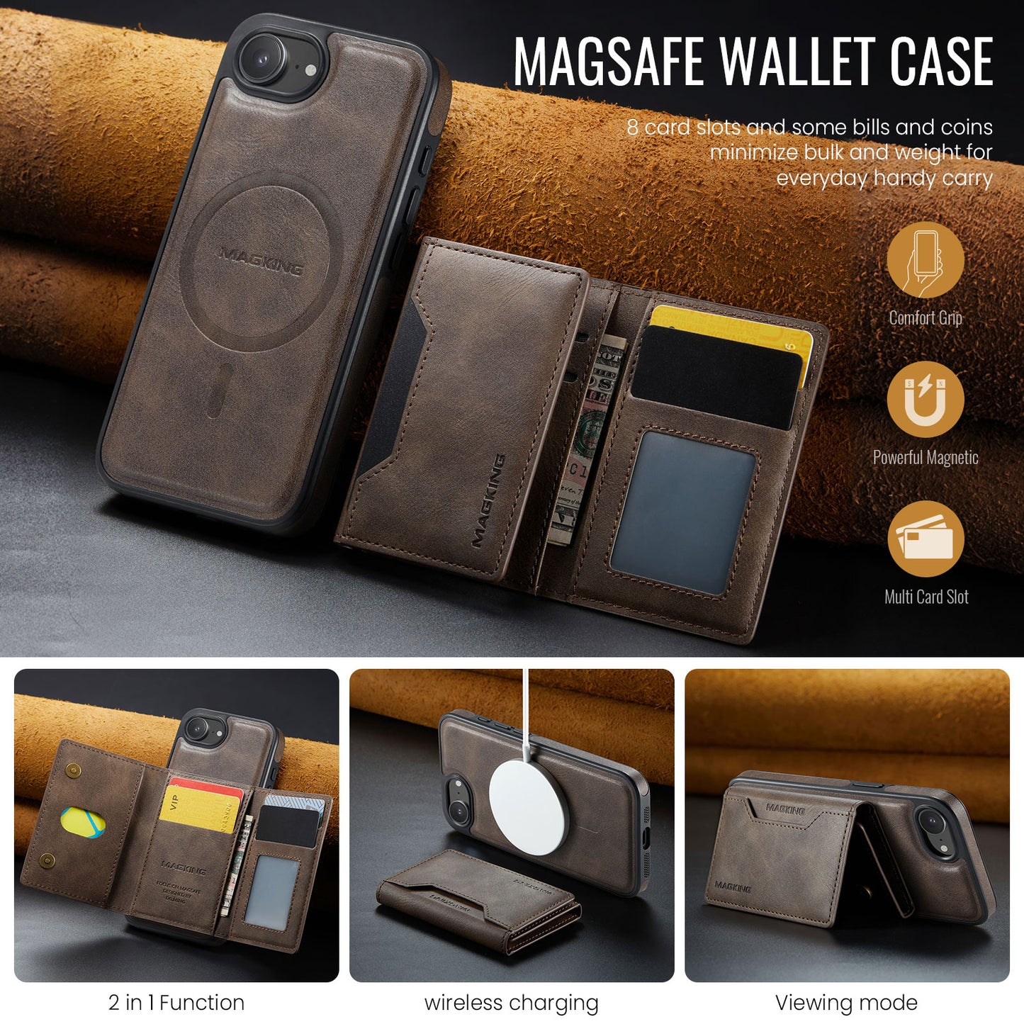 MagSafe Magnetic Phone Case & Card Holder Set for iPhone 16e