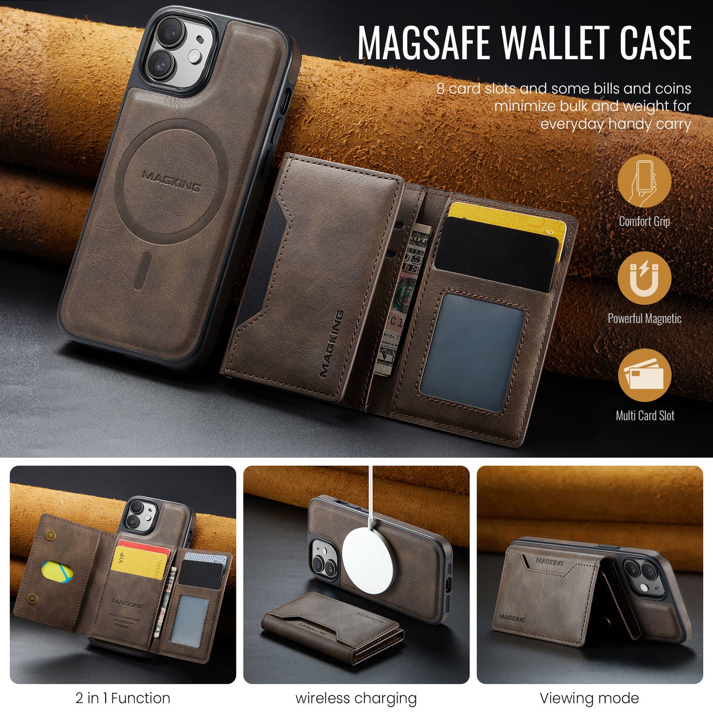 MagSafe Magnetic Phone Case & Card Holder Set for iPhone 12