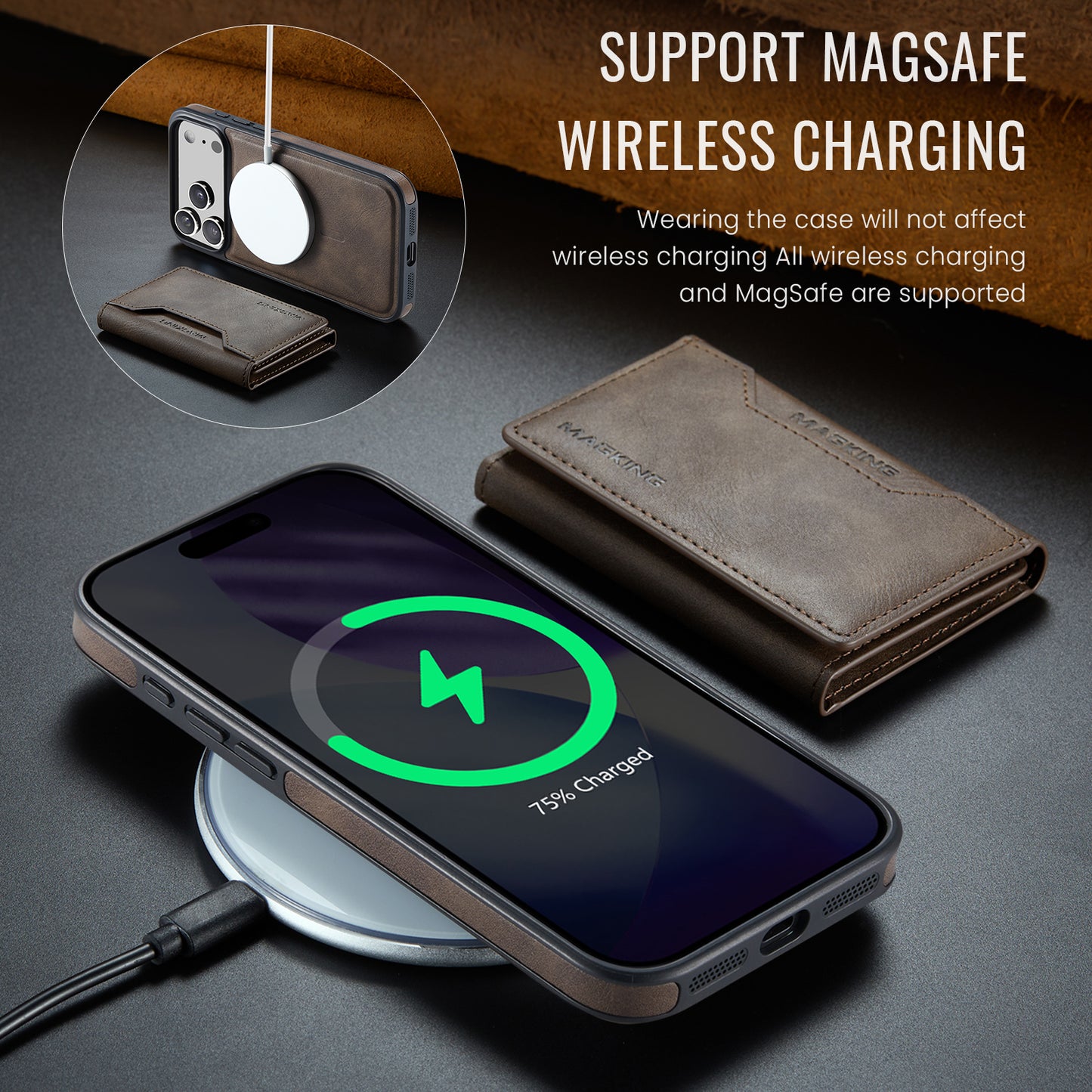 MagSafe Magnetic Phone Case & Card Holder Set for iPhone 17 Pro Max