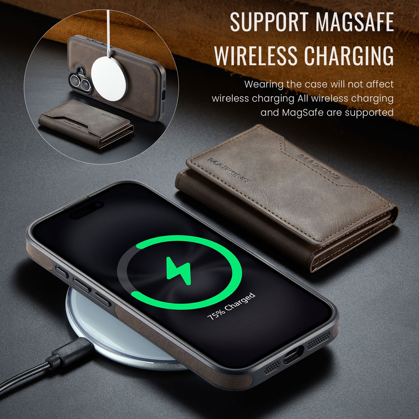MagSafe Magnetic Phone Case & Card Holder Set for iPhone 16 Plus
