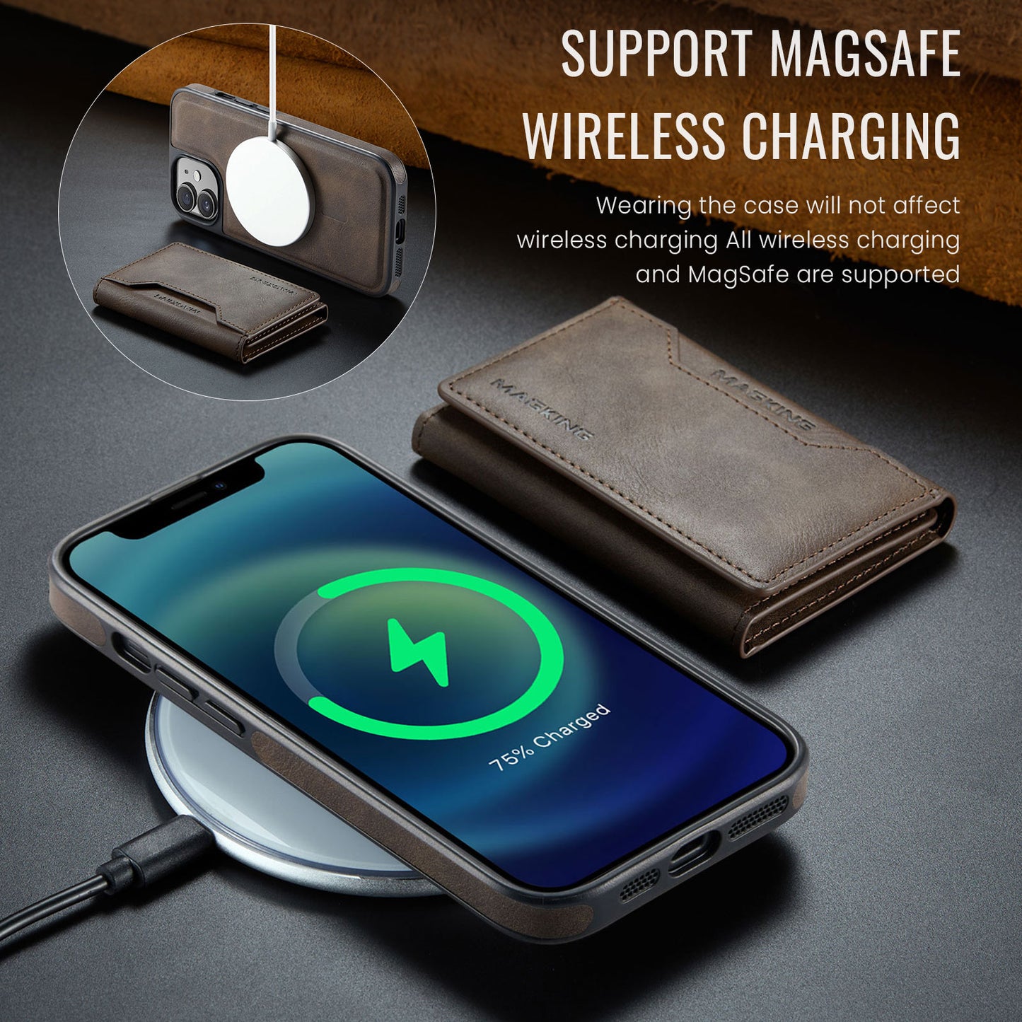 MagSafe Magnetic Phone Case & Card Holder Set for iPhone 12