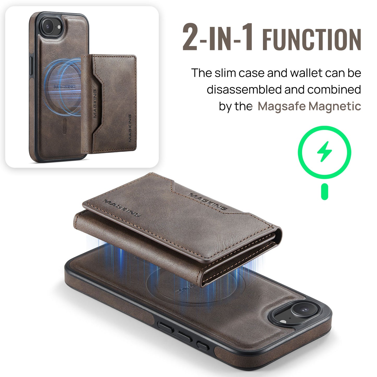 MagSafe Magnetic Phone Case & Card Holder Set for iPhone 16e