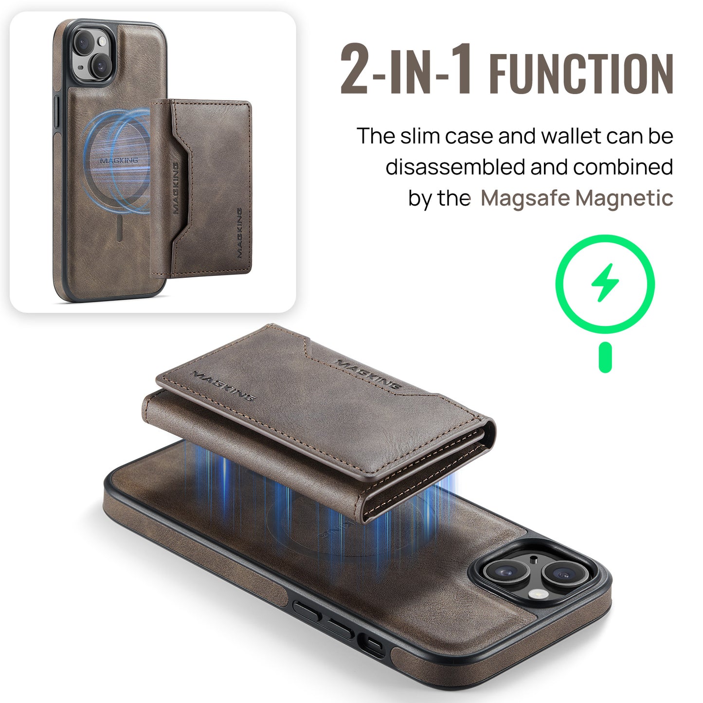 MagSafe Magnetic Phone Case & Card Holder Set for iPhone 13