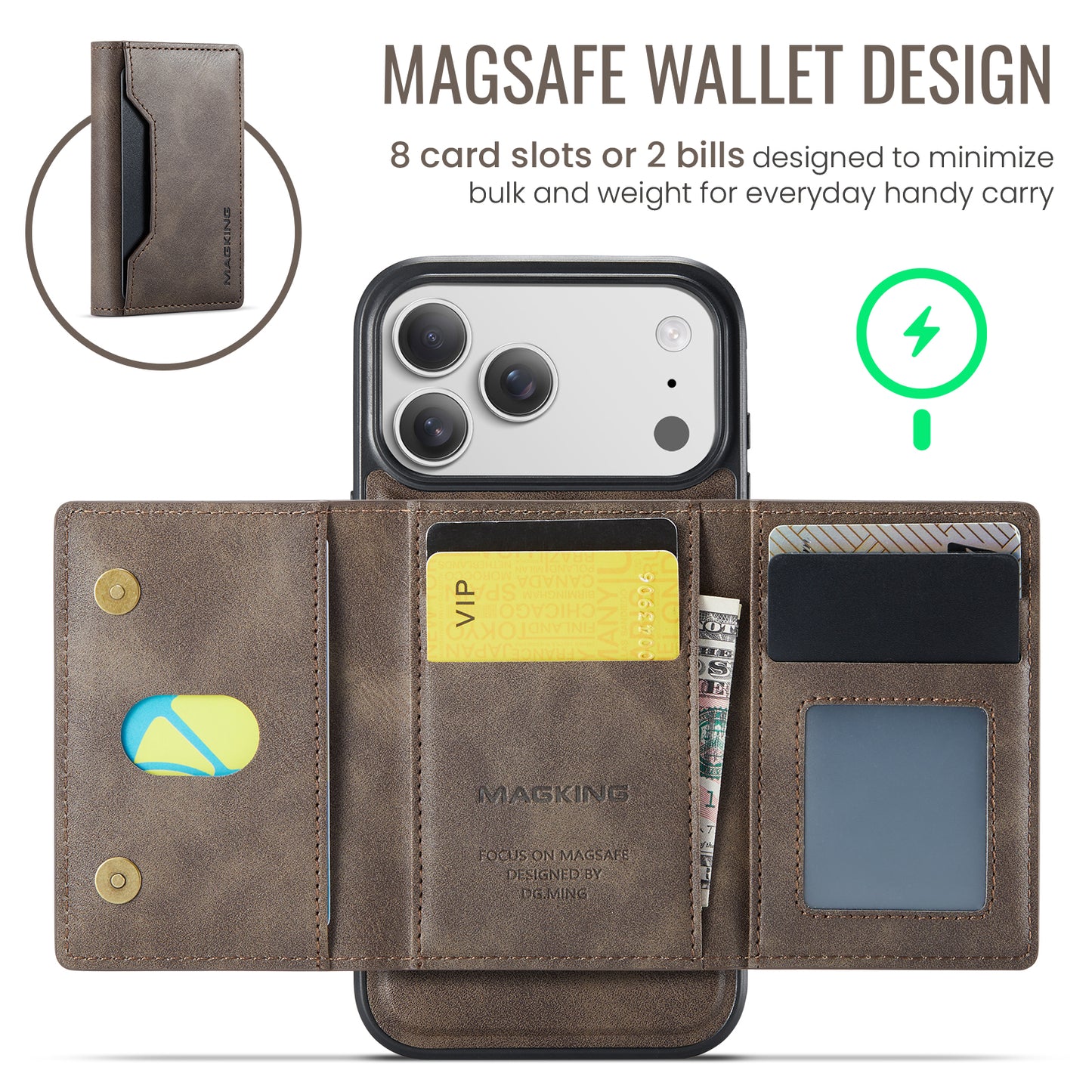 MagSafe Magnetic Phone Case & Card Holder Set for iPhone 17 Pro Max