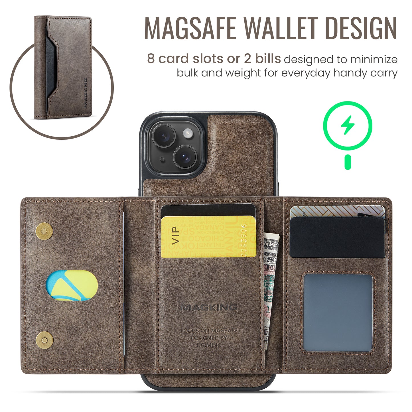 MagSafe Magnetic Phone Case & Card Holder Set for iPhone 13