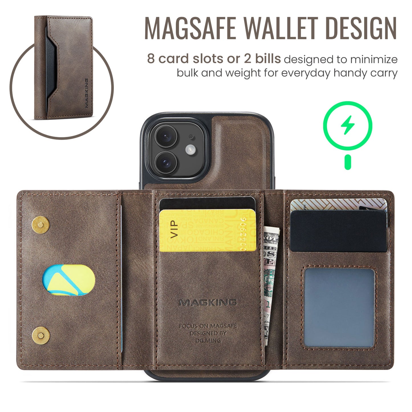 MagSafe Magnetic Phone Case & Card Holder Set for iPhone 12
