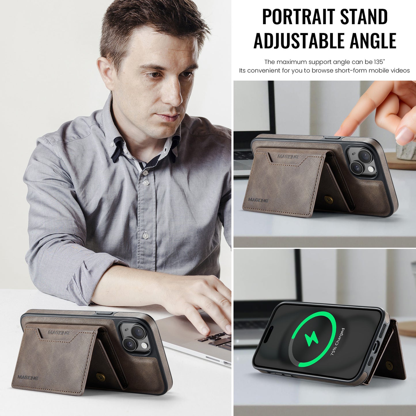MagSafe Magnetic Phone Case & Card Holder Set for iPhone 13