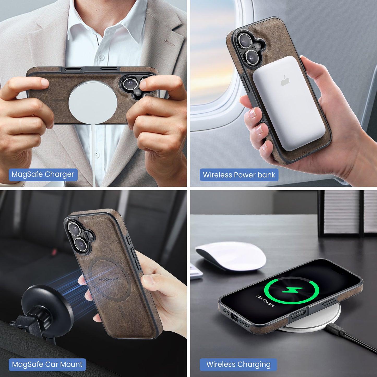 MagSafe Magnetic Phone Case & Card Holder Set for iPhone 16 Plus