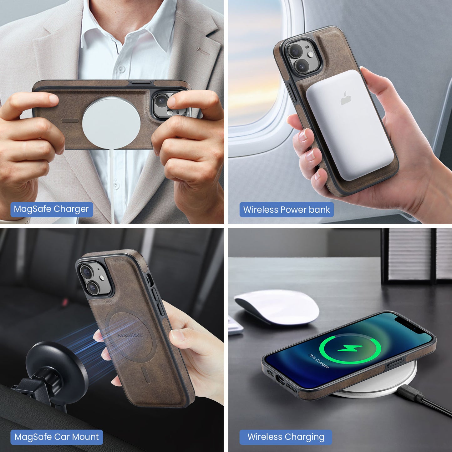 MagSafe Magnetic Phone Case & Card Holder Set for iPhone 12