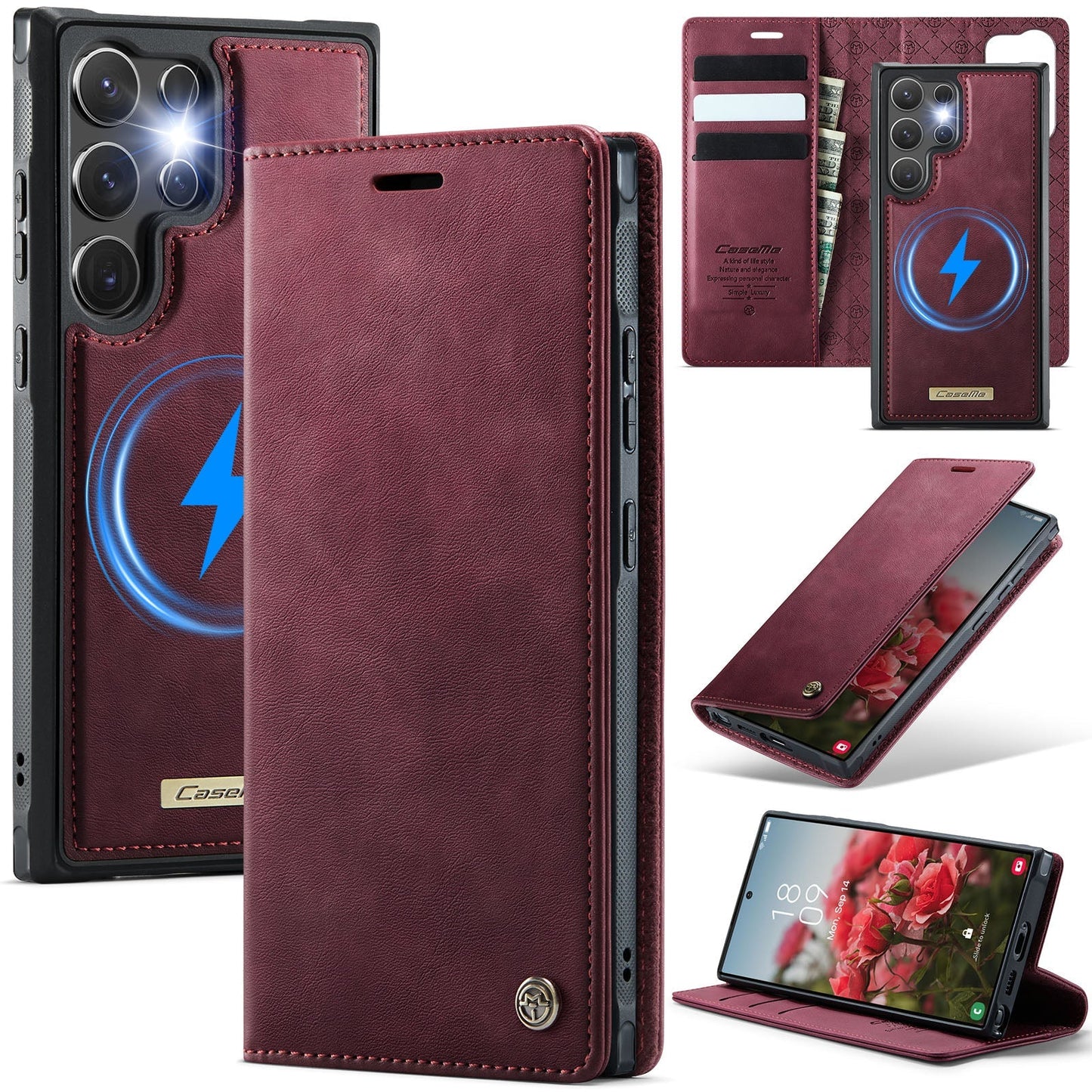 Retro Leather 2-in-1 MagSafe RFID Wallet Phone Case for Samsung Galaxy