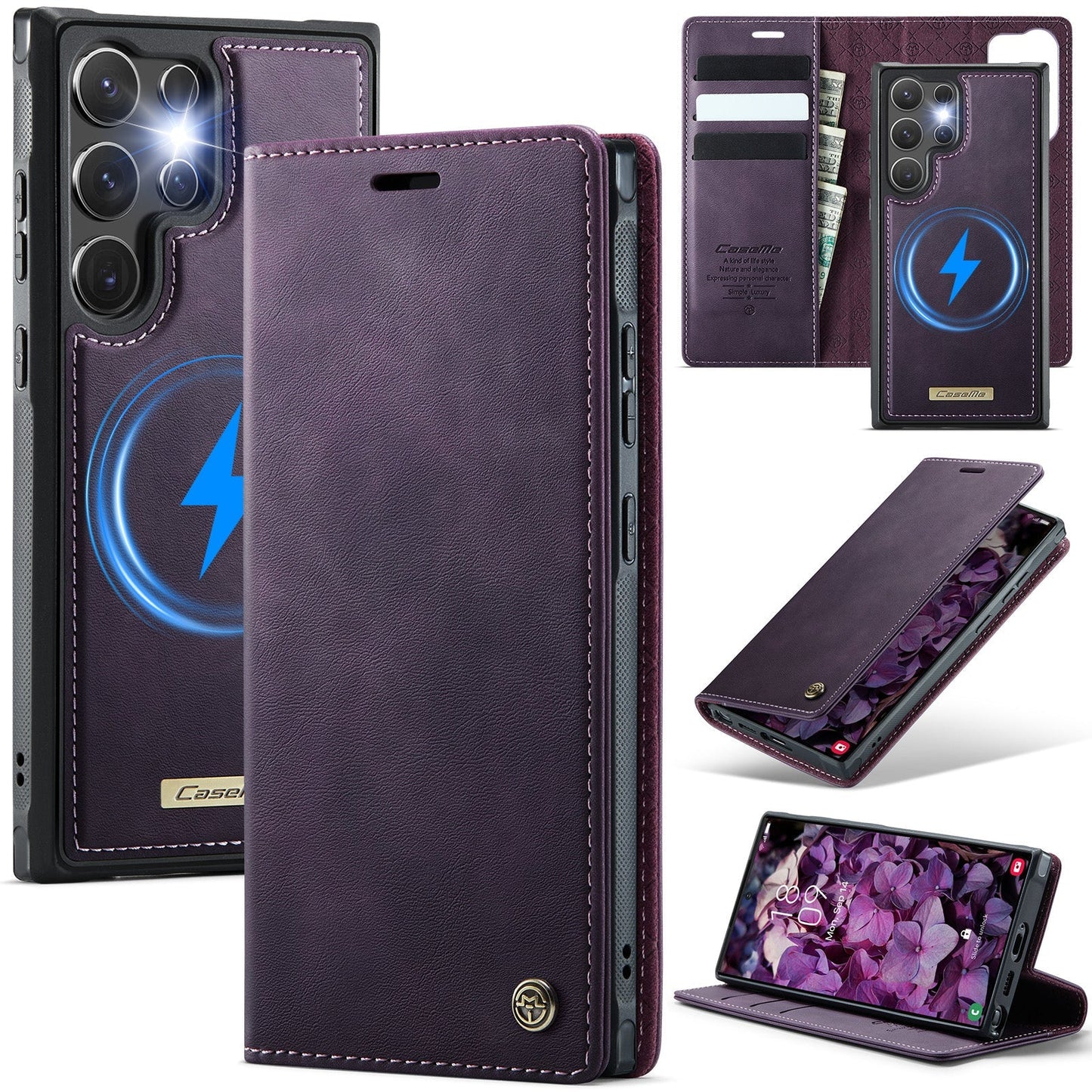 Retro Leather 2-in-1 MagSafe RFID Wallet Phone Case for Samsung Galaxy