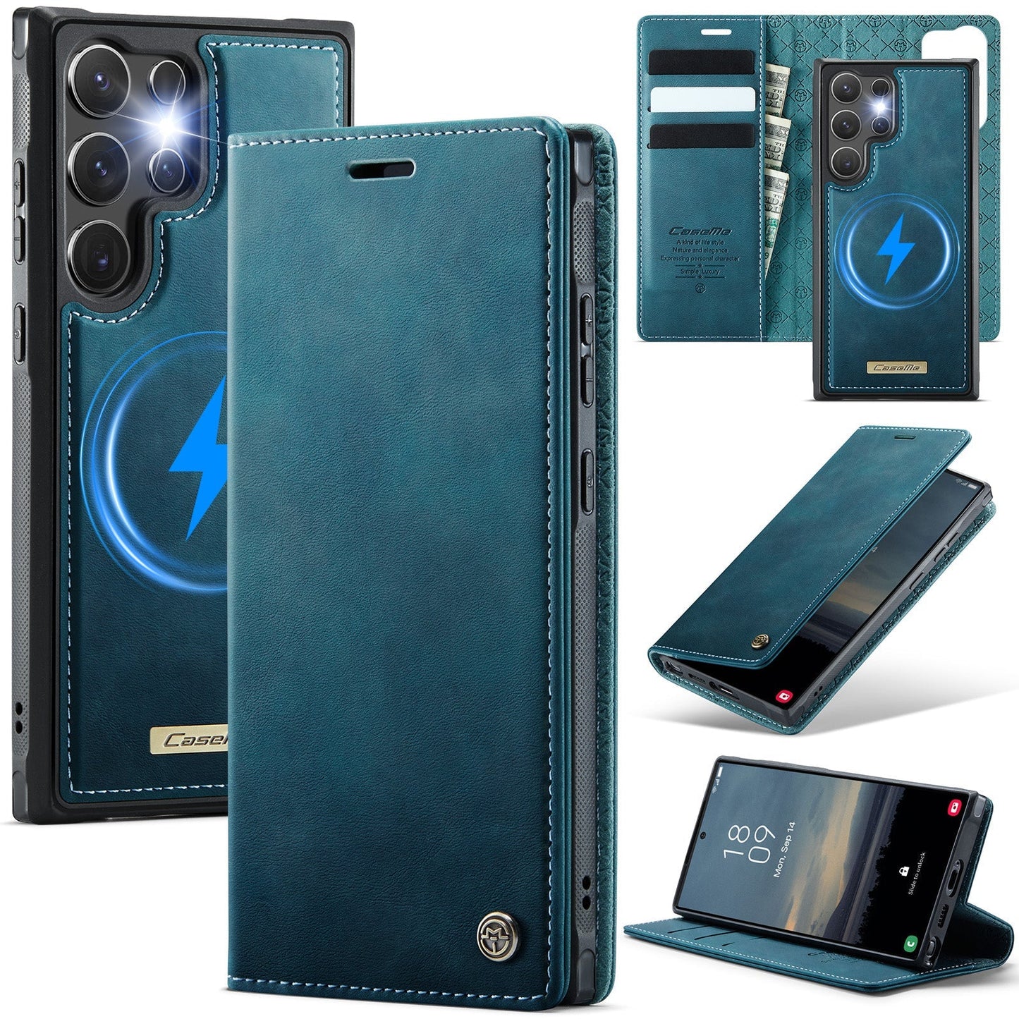 Retro Leather 2-in-1 MagSafe RFID Wallet Phone Case for Samsung Galaxy