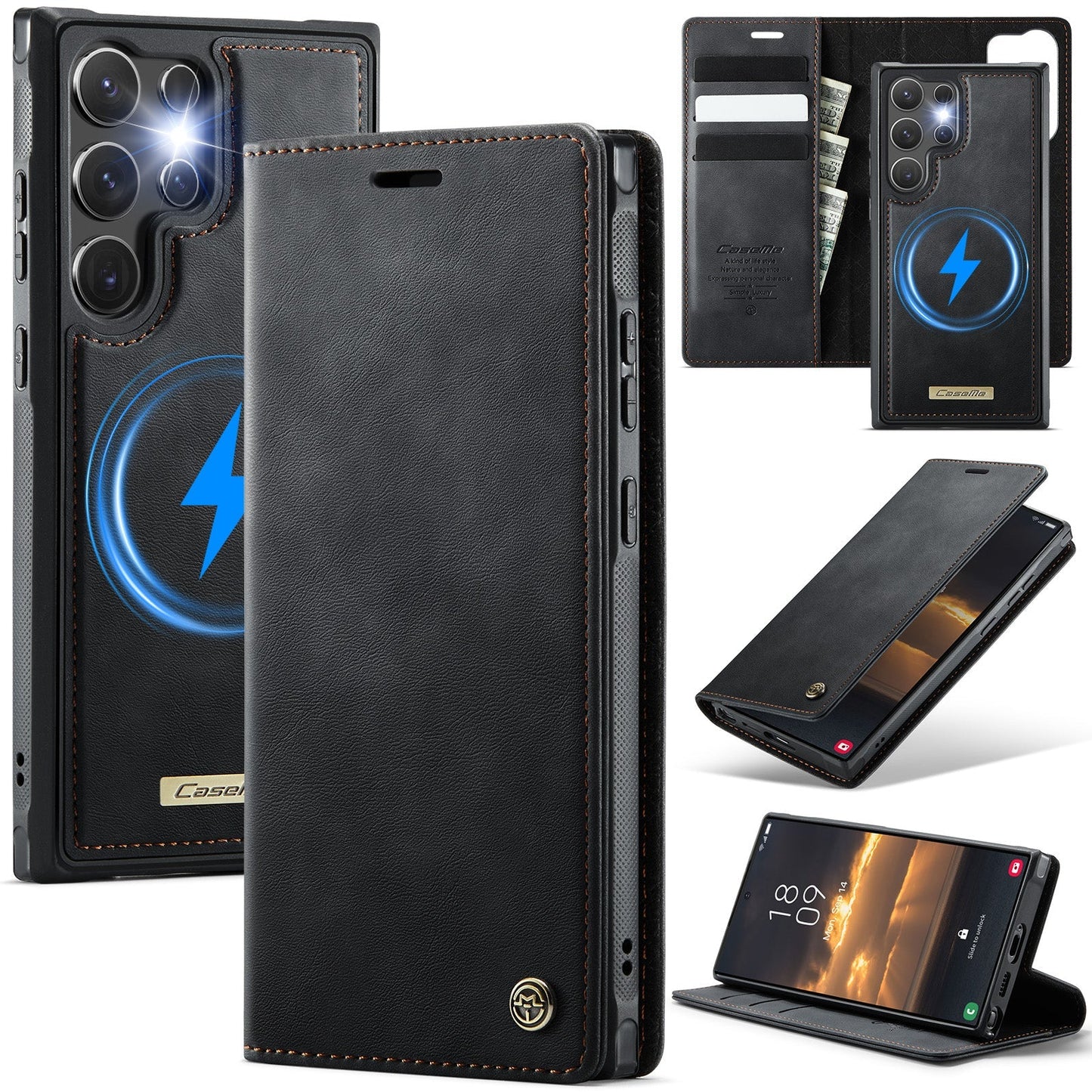 Retro Leather 2-in-1 MagSafe RFID Wallet Phone Case for Samsung Galaxy
