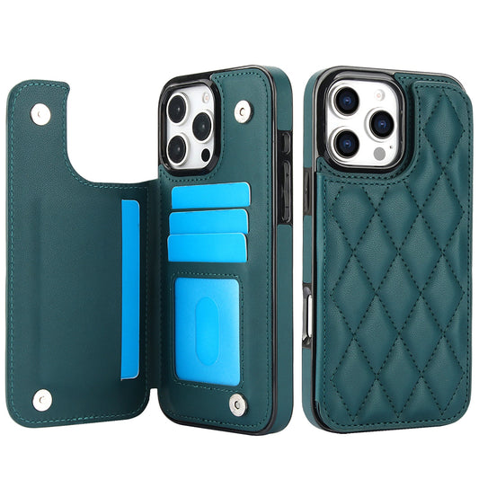 RFID Blocking Quilted Leather Wallet Case for iPhone 11 Pro
