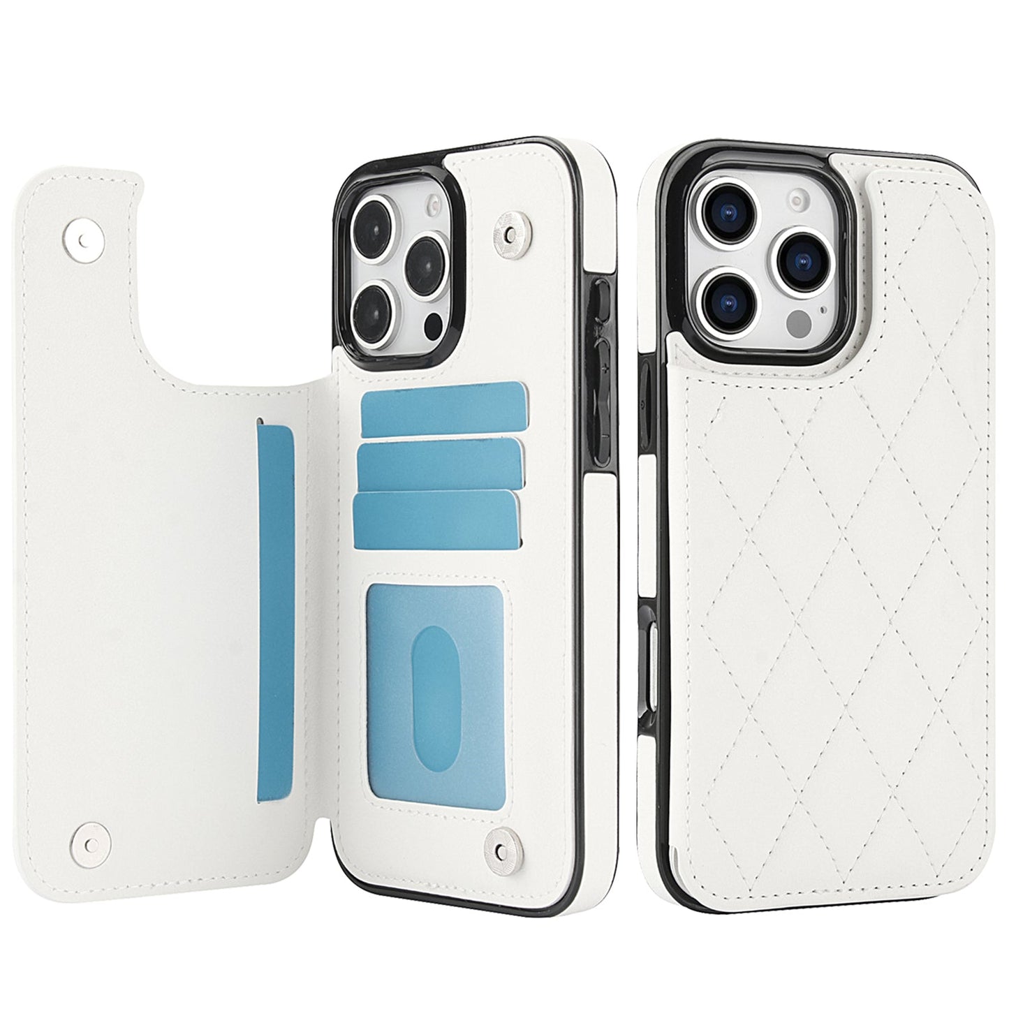RFID Blocking Quilted Leather Wallet Case for iPhone 11 Pro