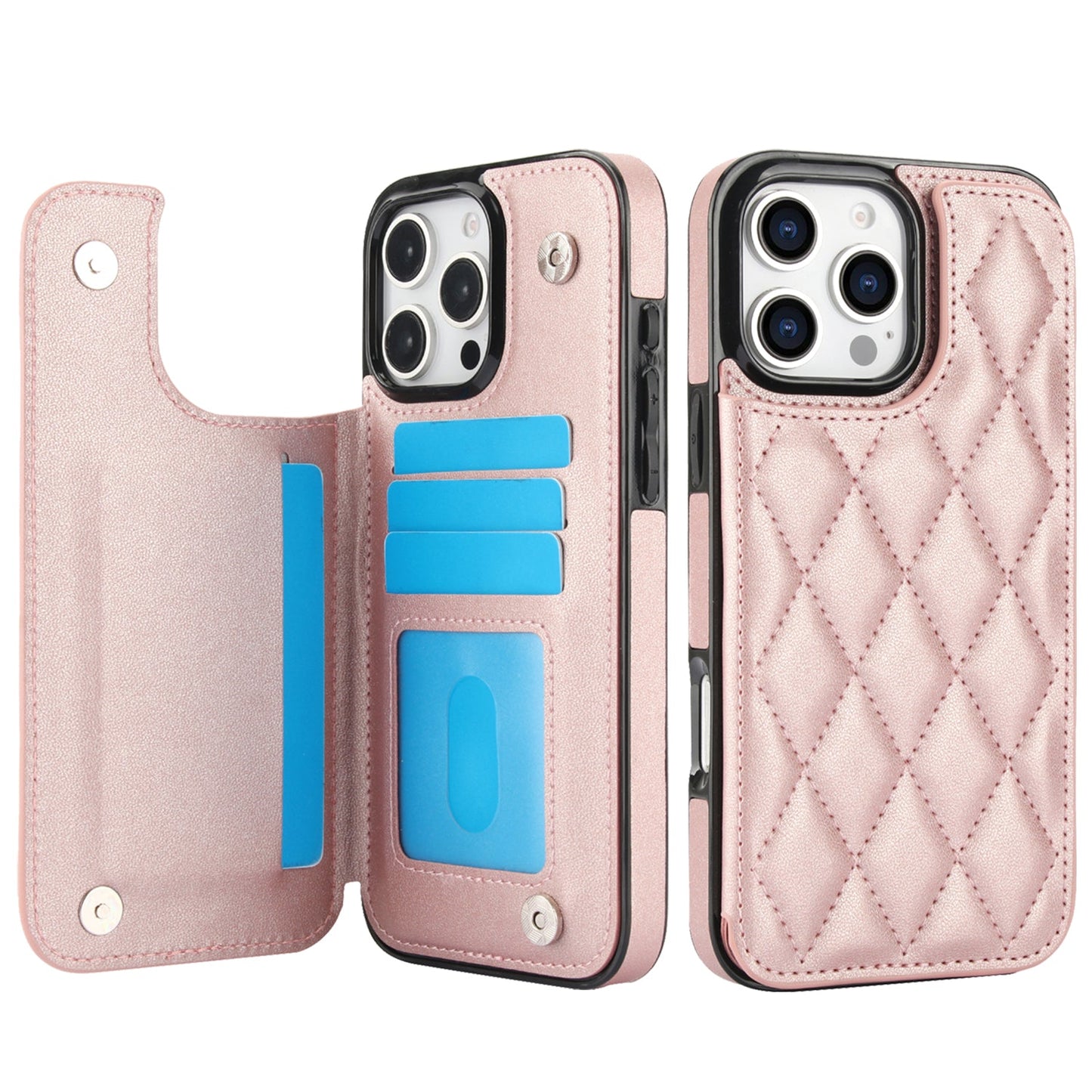 RFID Blocking Quilted Leather Wallet Case for iPhone 11 Pro Max