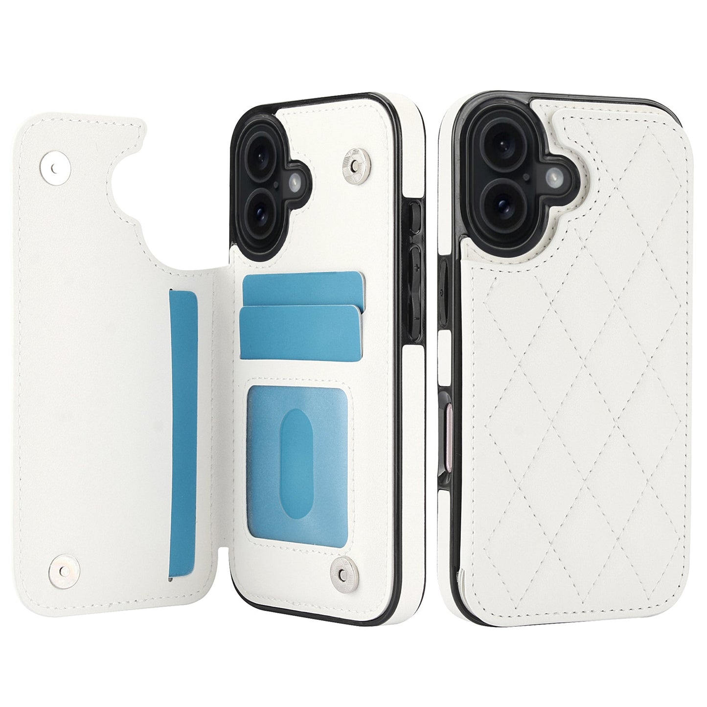 RFID Blocking Quilted Leather Wallet Case for iPhone 16