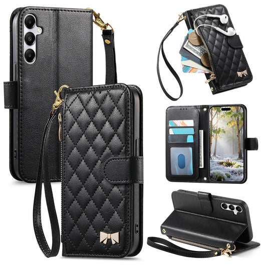 Elegant Diamond Quilted Leather Phone Wallet Case for Samsung Galaxy A16